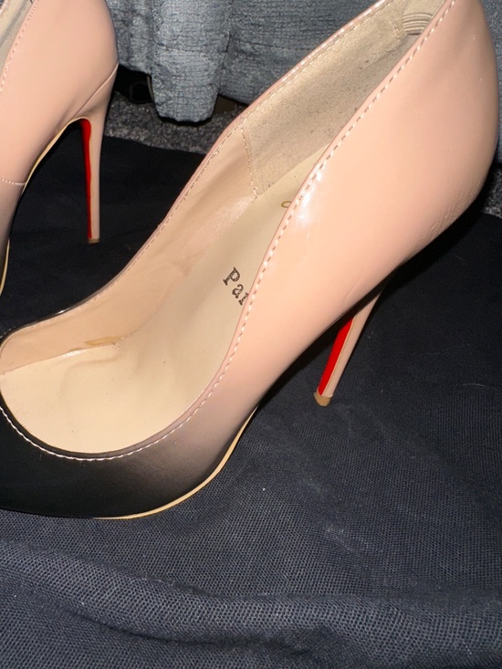Christian Louboutin Kate 100 Patent Black-Nude Ombré - Picture 6 of 8